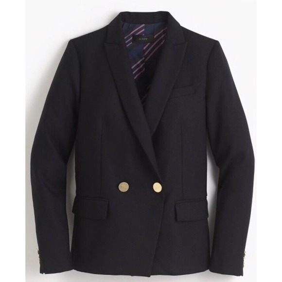 NWT J. Crew Dover Blazer Suit Jacket Navy Blue G7102 Women's Size 6 H14488 - Picture 3 of 12